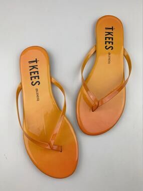 Tkees Blends Flip Flops Sandals Ombre Sunrise Orange Thongs Flats Women's 6